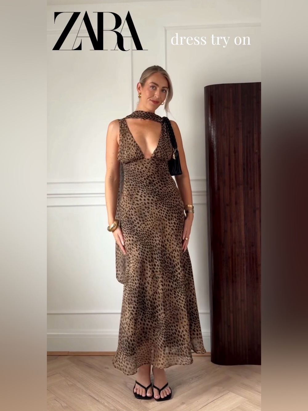 Zara Brown Leopard-Print Maxi Dress - Picture 11 of 12